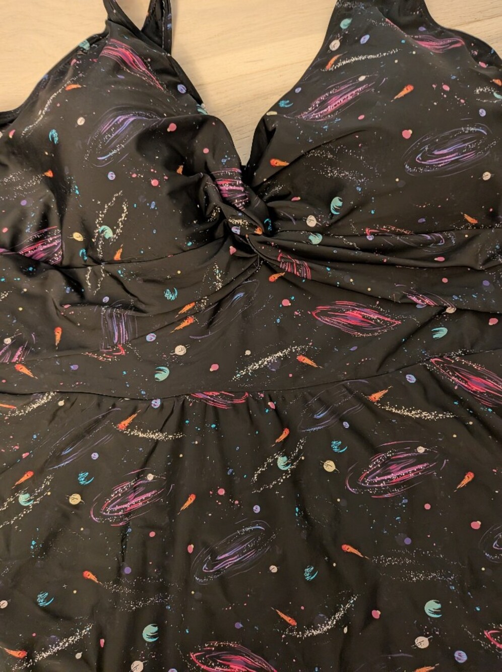 torrid One-Piece Swimdress with Pink & White Speckle Print - Picture 6 of 6